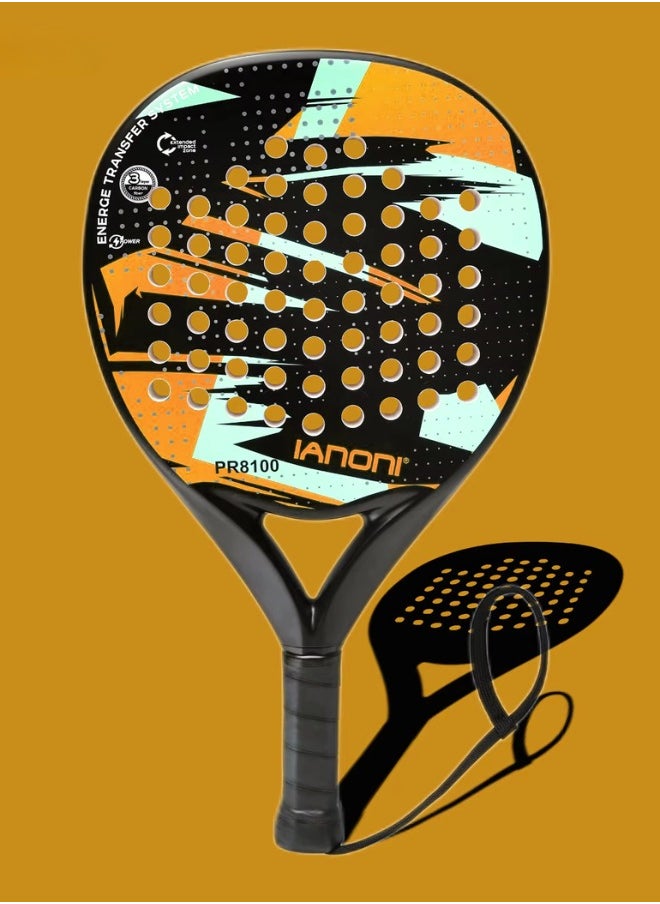 ianoni - IANONI Paddle Tennis Racket Carbon Fiber Surface with EVA Memory Flex Foam Core Padel Tennis Racquets. (Brown) - Image 1