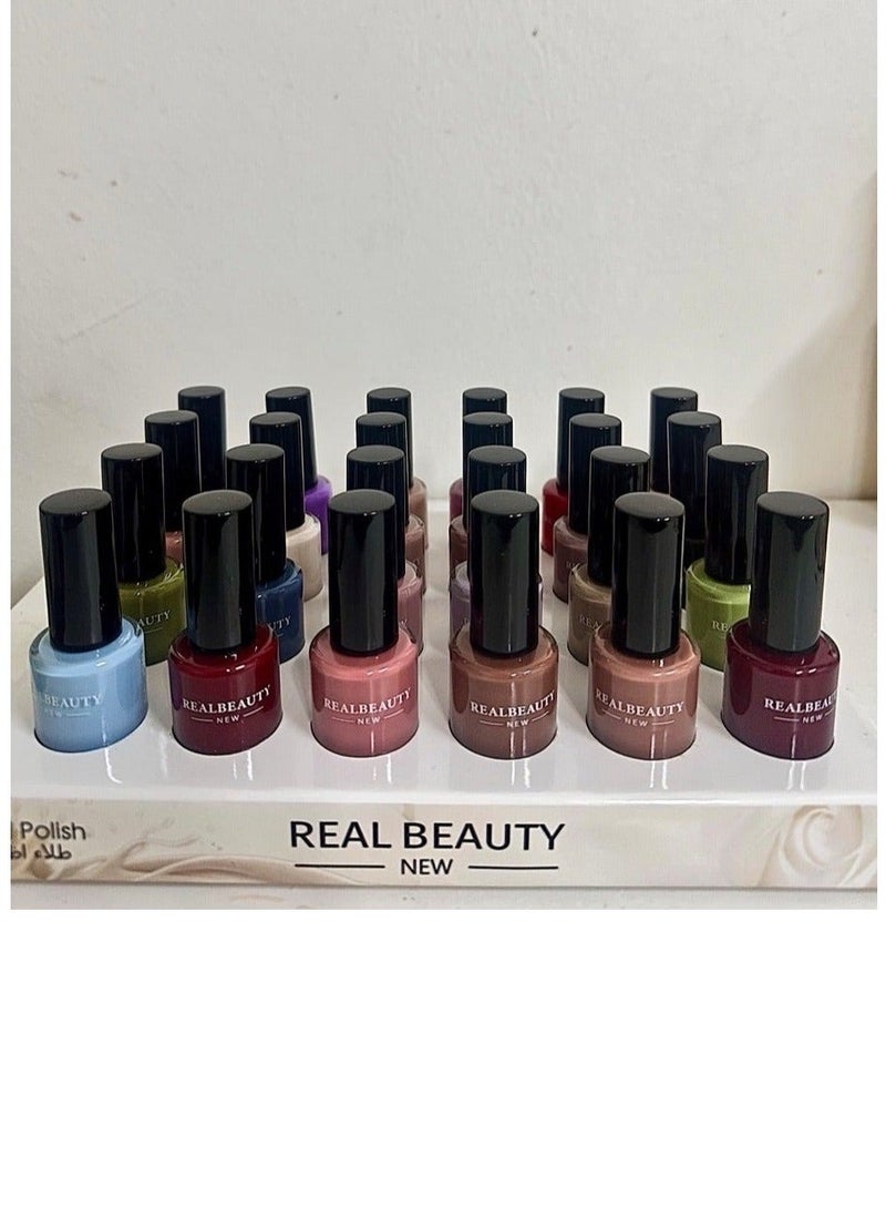 ريل بيوتي طقم طلاء أظافر يحوي 24 قطعة متعدد الألوان سريع الجفاف بالوان مميزة - Image 2