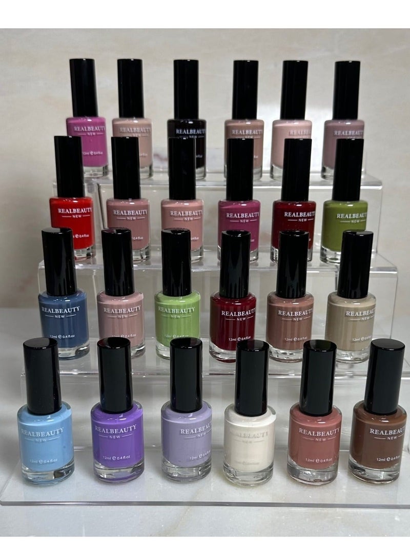 ريل بيوتي طقم طلاء أظافر يحوي 24 قطعة متعدد الألوان سريع الجفاف بالوان مميزة - Image 3