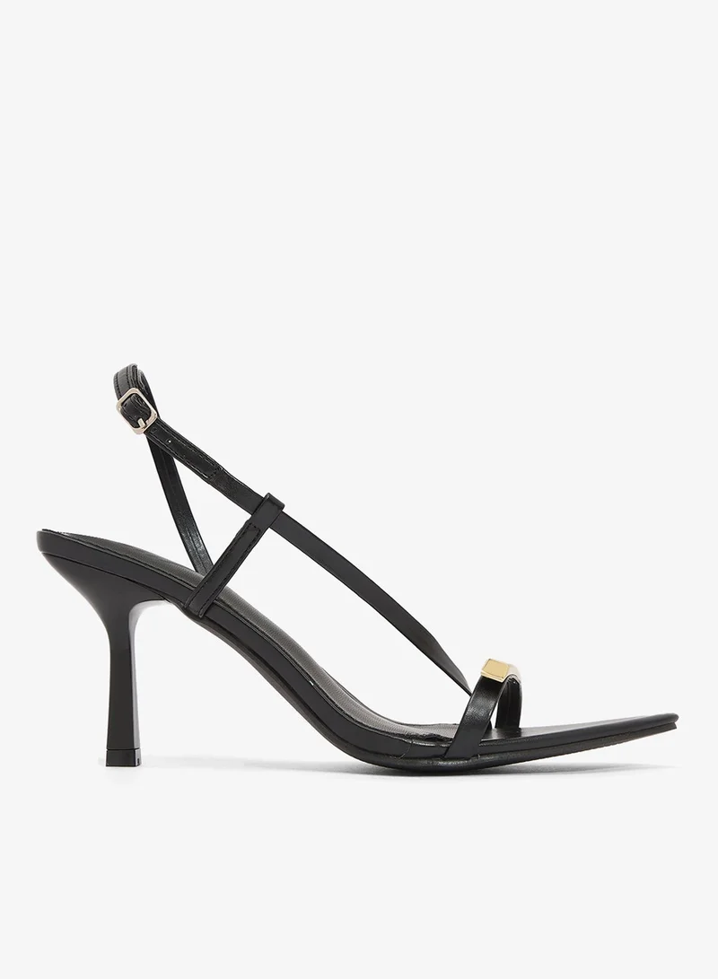 ELLA Gold Accent Kitten Heel Sandals