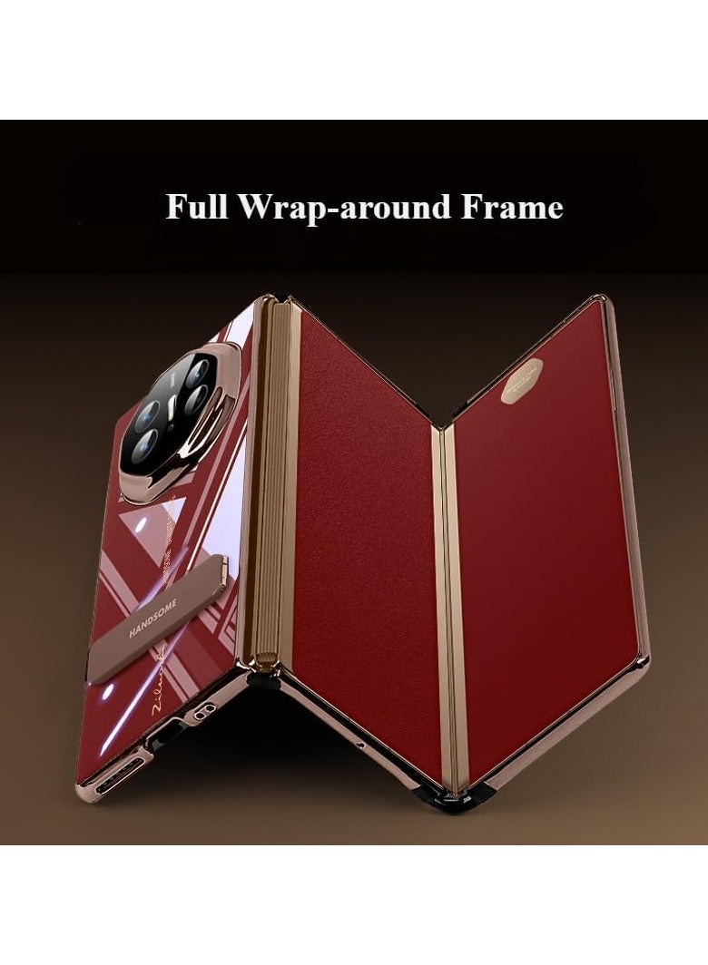 general case for Huawei Mate XT Ultimate, electroplated fall resistant phone case with alloy rotatable stand and fully enclosed frame, transparent protective case - Image 2