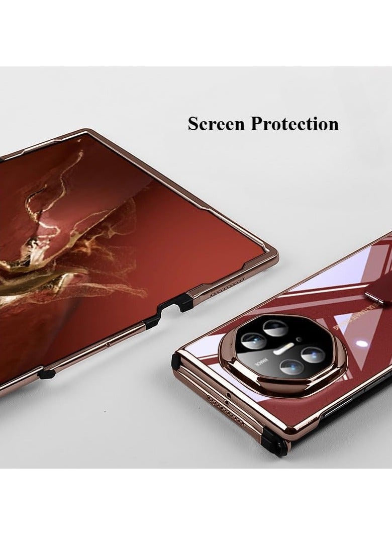 general case for Huawei Mate XT Ultimate, electroplated fall resistant phone case with alloy rotatable stand and fully enclosed frame, transparent protective case - Image 3