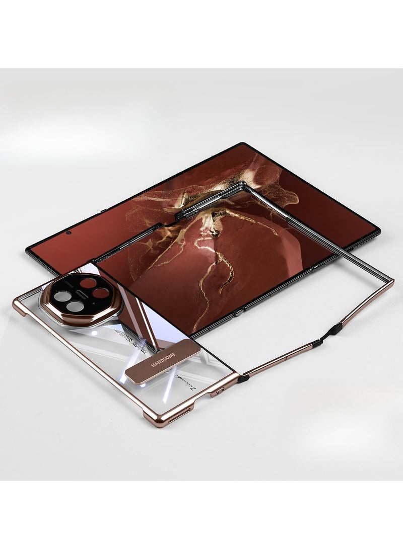general case for Huawei Mate XT Ultimate, electroplated fall resistant phone case with alloy rotatable stand and fully enclosed frame, transparent protective case - Image 1