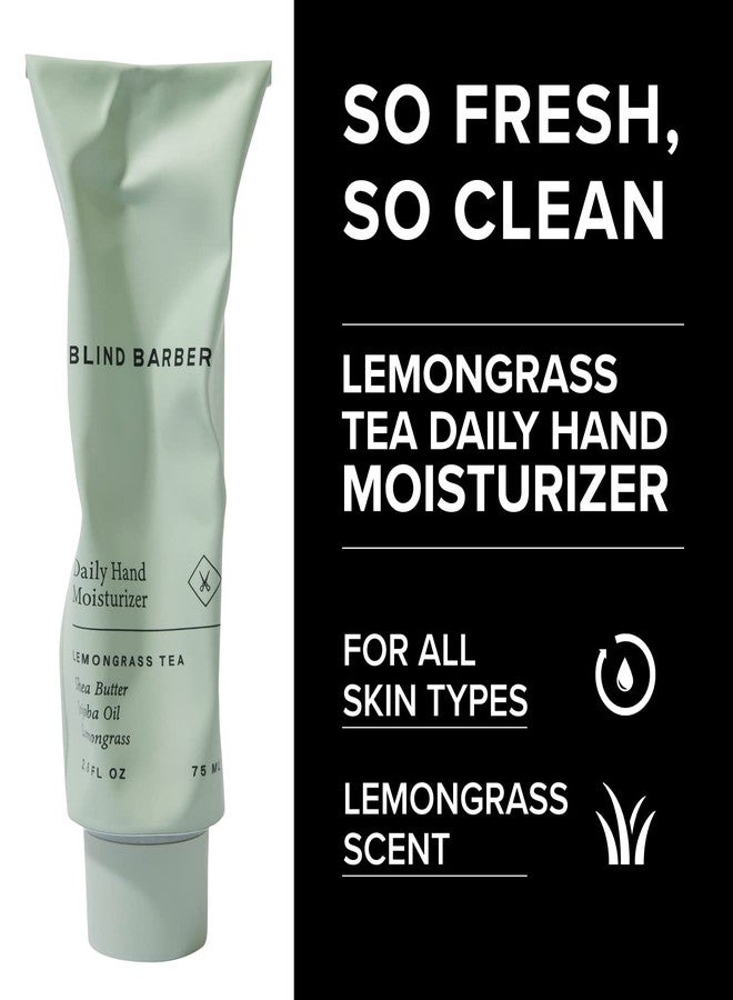 Blind Barber Lemongrass Tea Hand Moisturizer - Hydrating & Soothing Lotion with Shea Butter, Avocado & Jojoba for Dry, Cracked Skin - Men’s Skin Care (2.6oz / 75ml) - Image 3