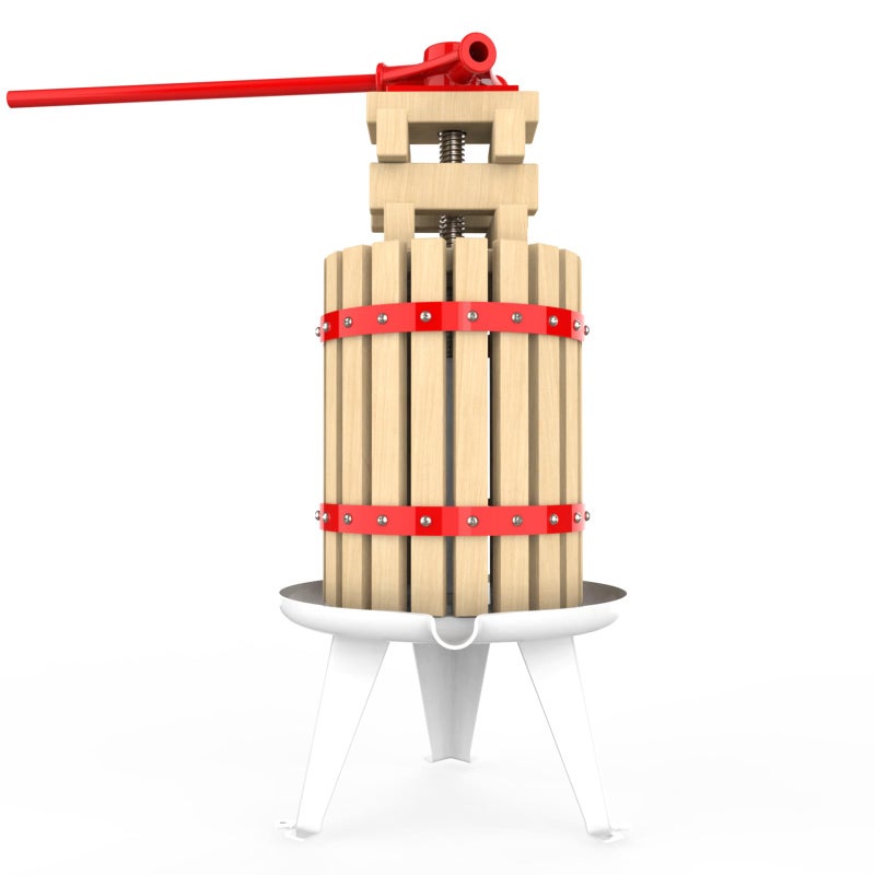 EJWOX 16 Gallon Fruit Wine Press  100 Nature AppleGrapeBerries Crusher Manual Juice Maker for Kitchen Solid Wood Basket with 6 Blocks Cider Heavy Duty Wine Making Press 