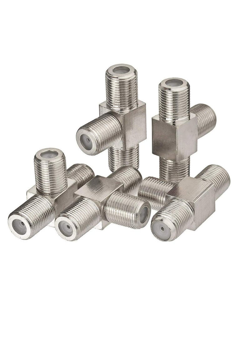 SUNSAR 5pcs F Type Coax Splitter 3 Way Adapter Connector F Jack Female to Double F Female RF Coaxial Adapter Connector  - Image 1