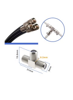 SUNSAR 5pcs F Type Coax Splitter 3 Way Adapter Connector F Jack Female to Double F Female RF Coaxial Adapter Connector  - Image 2