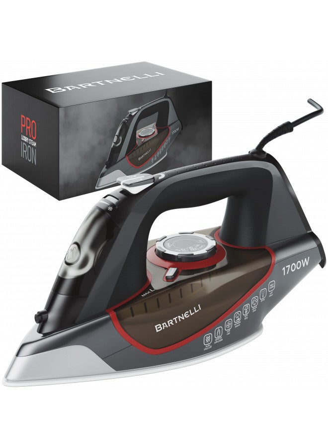 Bartnelli مكواة بخار فاخرة من بارتنيلي برو للملابس | تقنية بخار قوية جديدة | قاعدة سيراميك غير لاصقة، 1700 واط مع إيقاف تلقائي ثلاثي الاتجاهات، جودة بناء ممتازة ومتانة - Image 1