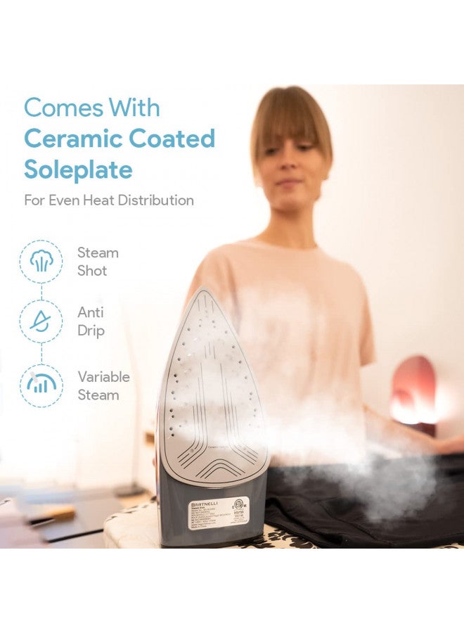 Bartnelli مكواة بخار فاخرة من بارتنيلي برو للملابس | تقنية بخار قوية جديدة | قاعدة سيراميك غير لاصقة، 1700 واط مع إيقاف تلقائي ثلاثي الاتجاهات، جودة بناء ممتازة ومتانة - Image 4