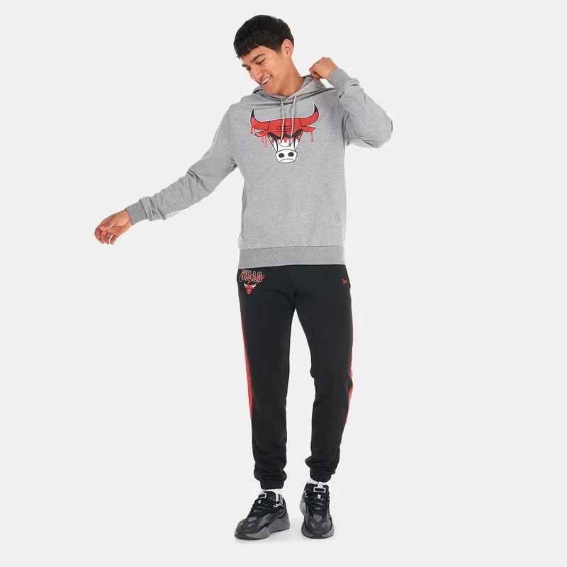 NEW ERA Grey Men's Chicago Bulls NBA Drip Logo Hoodie for Men | Best Price UAE
