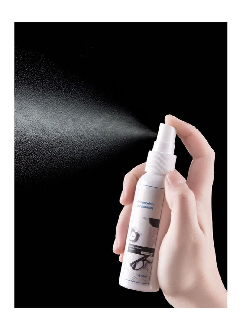 جي اي سي ال ال 2 قطعة بخاخ تنظيف وصيانة عدسات النظارات 60 مل + 60 مل، النظارات والهواتف المحمولة والشاشات الإلكترونية، الأسطح البصرية، تركيبة آمنة بدرجة احترافية (قطعة قماش نظارات هدية) - Image 5