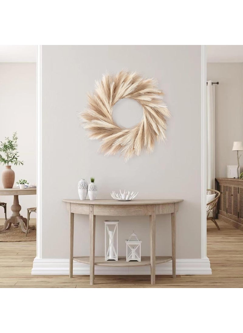 Sggvecsy Sggvecsy Pampas Grass Wreath 26 Faux Pampas Wreath for All Seasons Artificial Pampas Wreath Christmas Decor Boho Wall Decor for Front Door Farmhouse Fall Autumn Xmas Spring Wreath Decoration Mix  - Image 5