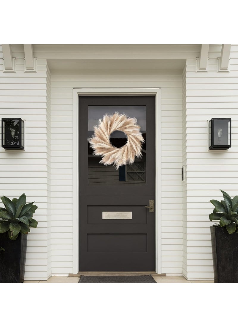Sggvecsy Sggvecsy Pampas Grass Wreath 26 Faux Pampas Wreath for All Seasons Artificial Pampas Wreath Christmas Decor Boho Wall Decor for Front Door Farmhouse Fall Autumn Xmas Spring Wreath Decoration Mix  - Image 4