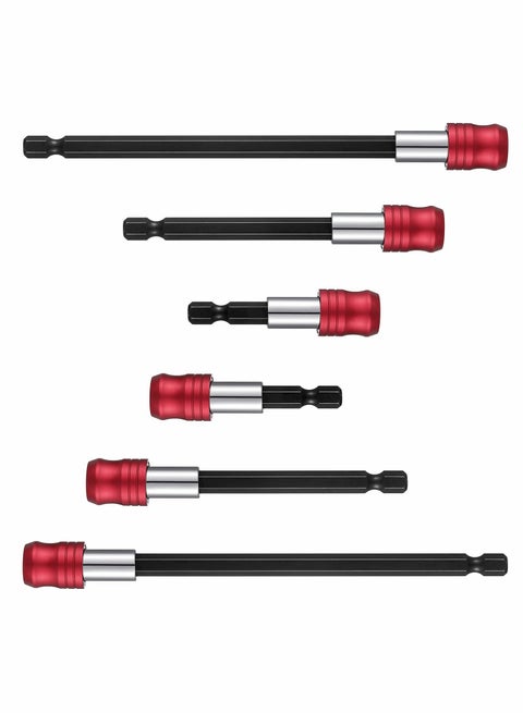 Drill Bit Extension Magnetic Screwdriver Bit Holder Impact Driver Bit Set Bar Socket Chuck Adapter 1/4 Inch Hex Shank Power Magnetic Bit Holder for Screws Nuts Drill 6 Pieces