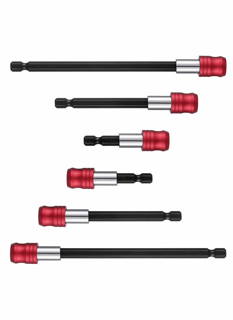 Excefore - Drill Bit Extension Magnetic Screwdriver Bit Holder Impact Driver Bit Set Bar Socket Chuck Adapter 1/4 Inch Hex Shank Power Magnetic Bit Holder for Screws Nuts Drill 6 Pieces - Image 1