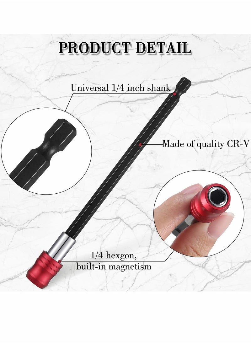 Excefore - Drill Bit Extension Magnetic Screwdriver Bit Holder Impact Driver Bit Set Bar Socket Chuck Adapter 1/4 Inch Hex Shank Power Magnetic Bit Holder for Screws Nuts Drill 6 Pieces - Image 1
