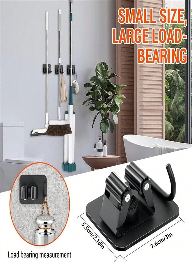 Mop Holder, Mop Holder Pack of 4 for Kitchen Home Garage and Bathroom Kitchen Closet Garage Garden, Holder with Wall Mount Multipurpose Mop and Broom Holder Organizer  - Image 2