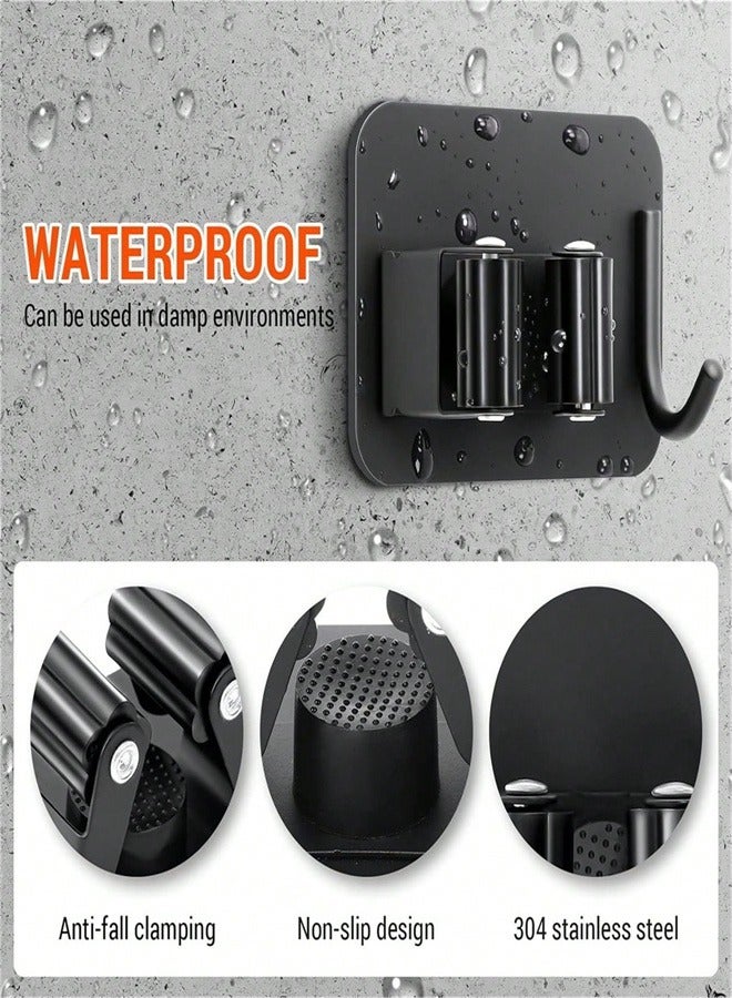 Mop Holder, Mop Holder Pack of 4 for Kitchen Home Garage and Bathroom Kitchen Closet Garage Garden, Holder with Wall Mount Multipurpose Mop and Broom Holder Organizer  - Image 3