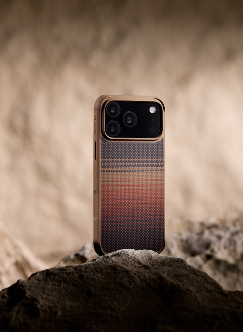 بيتاكا حافظة Aramid ProGuard لـ iPhone 17 Pro Max / متوافقة مع MagSafe / حافظة حماية بمعيار عسكري / مقاومة للخدوش / مزيج من ألياف الأراميد 600D وTPU / غطاء خلفي / وسادة زوايا مقوسة - غروب الشمس - Image 5