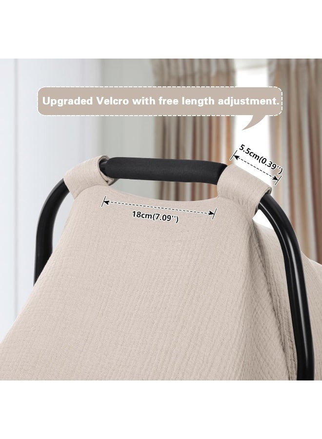 Metplus Muslin Car Seat Cover for Babies - Carseat Stroller Cover Infant Stroller Covers for Boys and Girls, Breathable & Lightweight, Fits Most Strollers & Baby Car Seats - Image 5
