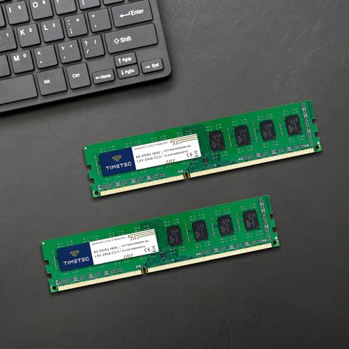 Timetec تيمتيك 8 جيجابايت DDR3 1600 ميجاهرتز (DDR3-1600) PC3-12800 غير متوازن بدون ECC 1.5 فولت CL11 2Rx8 مزدوج الرتبة 240 دبوس UDIMM ترقية ذاكرة الكمبيوتر المكتبي RAM - Image 5