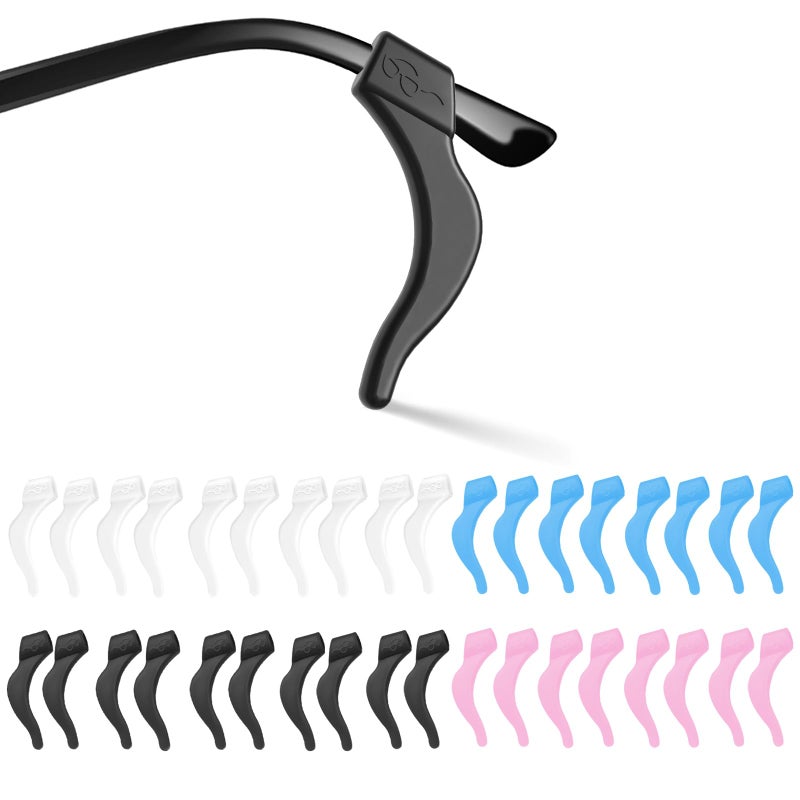SMARTTOP Eyeglass Ear Grip - 18 Pairs Soft Comfortable Anti-slip Holder, Silicone Ear Hook, Eye glass Temple Tips Sleeve Retainer for Sports Glasses, Sunglasses Presbyopia Reading Glasses - Image 1