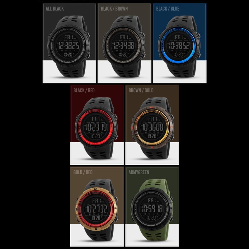 SKMEI Men Sports Watches Countdown Double Time Watch Alarm Chronograph Digital Wristwatches 50M Waterproof Relogio Masculino - Image 5