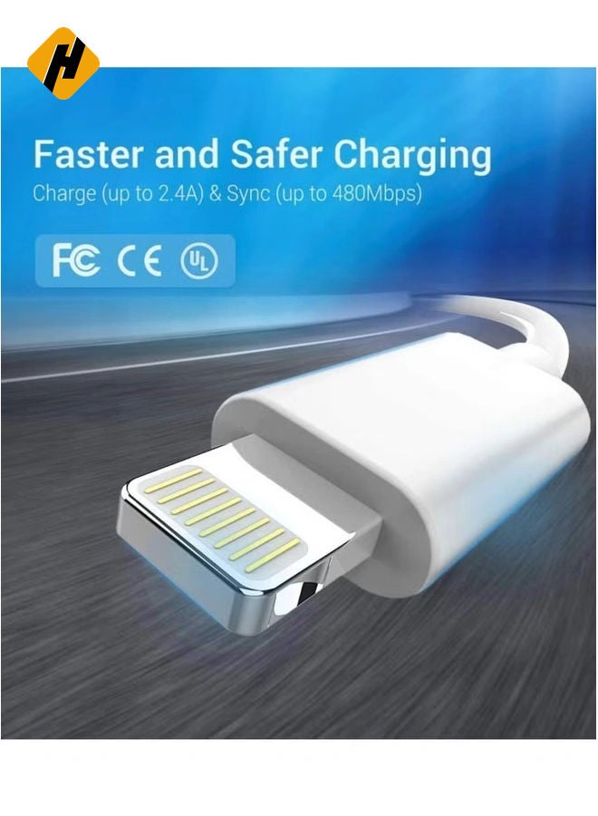 HuHa Certified Lighting Cable,1M Short Lighting to USB Cable Fast Charging & Syncing iPhone Cord for iPhone SE 2020 14  Pro max  Xs Max X 8Plus 7Plus iPad -White  - Image 2