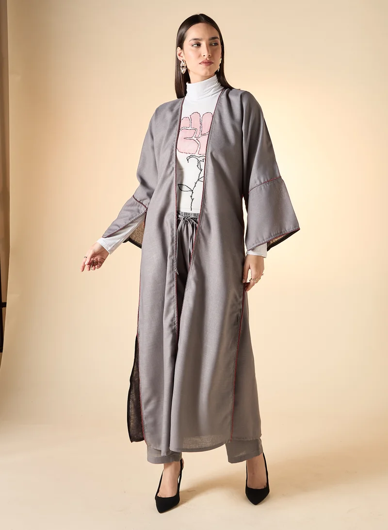 Hadiyath Al Madinah Embellished  Abaya Set 4-Piece - HM