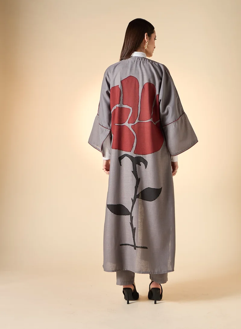 هدية المدينة  Embellished  Abaya Set 4-Piece - HM