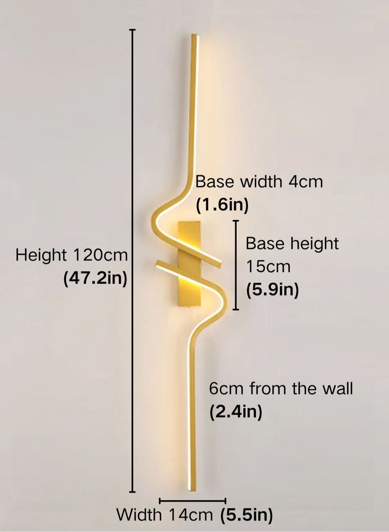 لوبيتيز مصباح الجدار / قوس مصباح ( 120cm ، والذهب ، الفقرة اليسرى ، درجة حرارة الألوان الثلاثة 3000K-6000K قابل للتعديل ) أدى الجدار مصباح غرفة نوم بسيطة رئيس السرير مصباح الجدار غرفة المعيشة التلفزيون أريكة ديكور المنزل مصباح الجدار الخلفية - Image 4