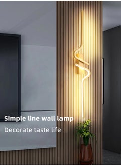 LOOPITYS wall lamp 120cmModern gold LED wall lamp minimalist bedroom bedside wall lamp living room TV sofa home decoration background wall lamp  - Image 1