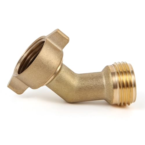 GGTE 45 Degree Water Hose Elbow for RV with Easy Grip Connector RV Drinking Water Hose Adapter for RV City Water Inlet Connection City Water Hookup for Camper Residential Outdoor 1 pack - Image 1