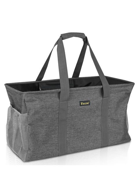 BALEINE Extra Large Utility Tote Bag with Wire Frame for Storage Gray 22x12x10