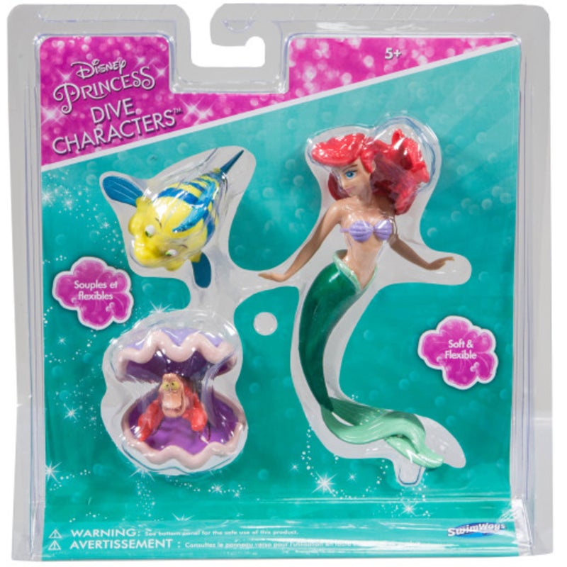 SwimWays Little Mermaid Disney Dive Characters Kids Pool Toy- Princess Ariel, Flounder, and Sebastian, Bath Toys and Pool Party Supplies - Image 5