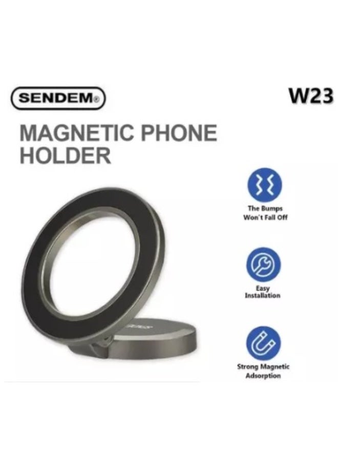 SENDEM W23 Magnetic Car Phone Holder, 360 Degree Universal Rotating Ball, Dashboard Adhesive - Image 2