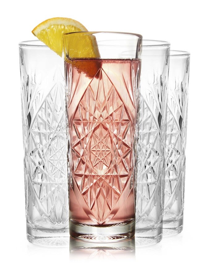 Libbey Hobstar Cooler Glasses, 16 ounce, Set of 4 - Image 1