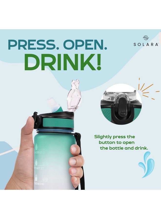 SOLARA Sipper Water Bottle for adults 1 Litre, Leakproof, BPA-Free & Durable Tritan, Water Bottle for Gym, Kids, School & Office, Motivational Time Marker, 1Ltr Sipper Bottle with straw, Purple Mint - Image 5