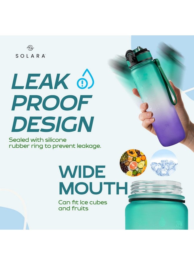 SOLARA Sipper Water Bottle for adults 1 Litre, Leakproof, BPA-Free & Durable Tritan, Water Bottle for Gym, Kids, School & Office, Motivational Time Marker, 1Ltr Sipper Bottle with straw, Purple Mint - Image 3