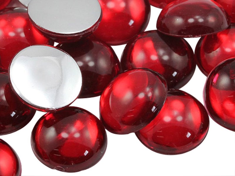 Allstarco 9mm Red Ruby H103 Flat Back Acrylic Round Cabochon Pro Grade - 75 Pieces - Image 5