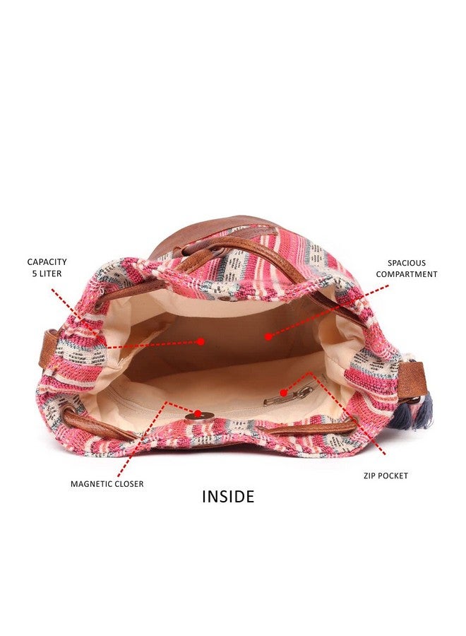 ASTRID Textured Sling Bag With Tassels For Girls (Medium size) (pretty pink) - Image 4