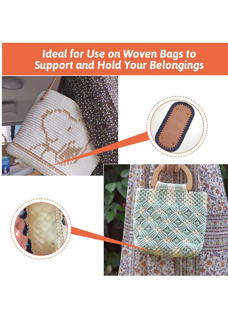 KASTWAVE Bag Bases for Crochet Bag Bottom Base Pu Leather Bag Bottom Oval Bottom Bag Bases with Holes for Bag Making Handbag Bottom Shaper Mat Shoulder Bags DIY Bottom Pad (4Pcs, 22x10cm) - Image 4