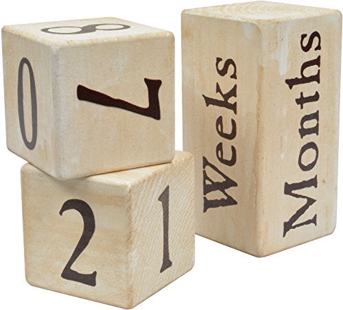 Maple Landmark Portrait Prop Age Blocks - Brown - Made in USA - Image 3