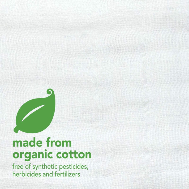 Green Sprouts Organic Cotton Muslin Burp Cloths, Adult Use Only, Hypoallergenic, Standard 100 by Oeko-TEXÂ® Certified, Tested for Hormones, Large