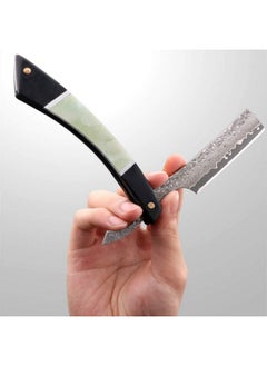 Zertone Damascus Straight Razor With Vg10 Steel Blade -Straight Razors For Men With Ebony And Acrylic Scale - Barber Straight Edge Razor (Black)  - Image 2