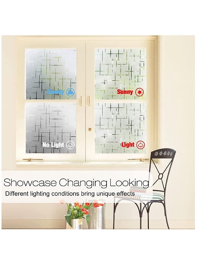 Window Privacy Film, Frosted Glass Film for Windows u0026 Doors, Self Static Cling Frosting, MAKINGTEC Decorative Window Stickers Window Tinting for Home Office Rental Apartment,17.5 x 78.7 Inches - Image 4