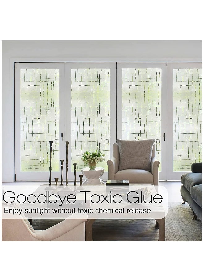 Window Privacy Film, Frosted Glass Film for Windows u0026 Doors, Self Static Cling Frosting, MAKINGTEC Decorative Window Stickers Window Tinting for Home Office Rental Apartment,17.5 x 78.7 Inches - Image 2