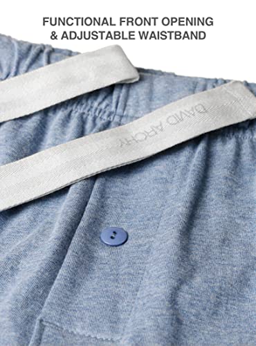 DAVID ARCHY Men's Pajamas Set Soft Cotton Long Sleeve Sleepwear Comfy Loungewear Pjs with Pockets (L, Heather Navy Blue) - Image 4