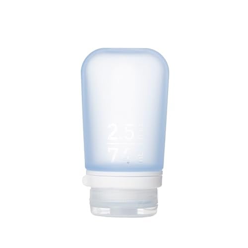 humangear GoToob+ (Medium) | Refillable Silicone Travel Bottle | Locking Lid | Food-Safe Material | Blue, Medium (2.5 fl.oz.; 74ml) - Image 1