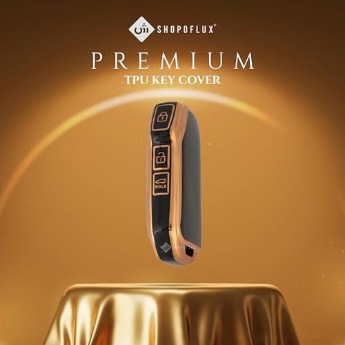 SHOPOFLUX TPU Key Cover Compatible with Kia Seltos 2023 2024 HTE, Syros 3 Button Flip Key (Black) (Black) - Image 5